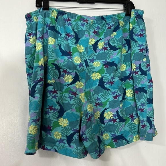 Vintage 90s under the sea all over print cotton shorts plus size 2x - Picture 6 of 6